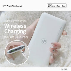 MIPOW 10000mAh Wireless Charging Power Bank – 10W Max Wireless Charging | Premium Quality